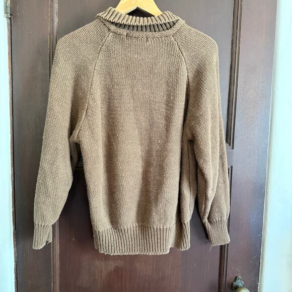 80s Vintage | Gap Clothing Co. | Brown Cotton Blend Collared Sweater | Medium - Picture 2 of 4